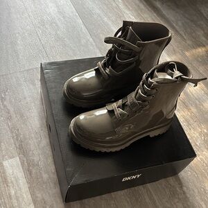 DKNY lace up rain boots